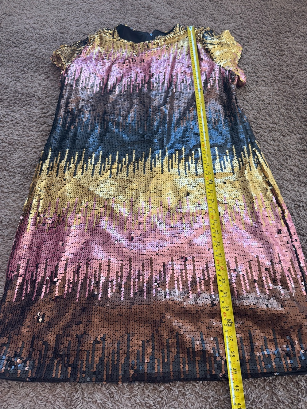 Marc Bouwer Unlimited Sequin Ombre Dress Party Short Sleeve Mini 1X - Picture 6 of 8